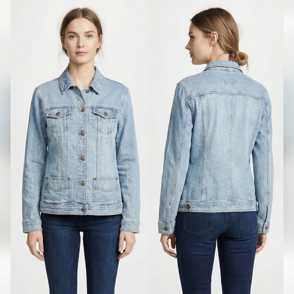 Eddie Bauer 20 Blue Jean Jacket Rust Prairie Boho Preppy XL